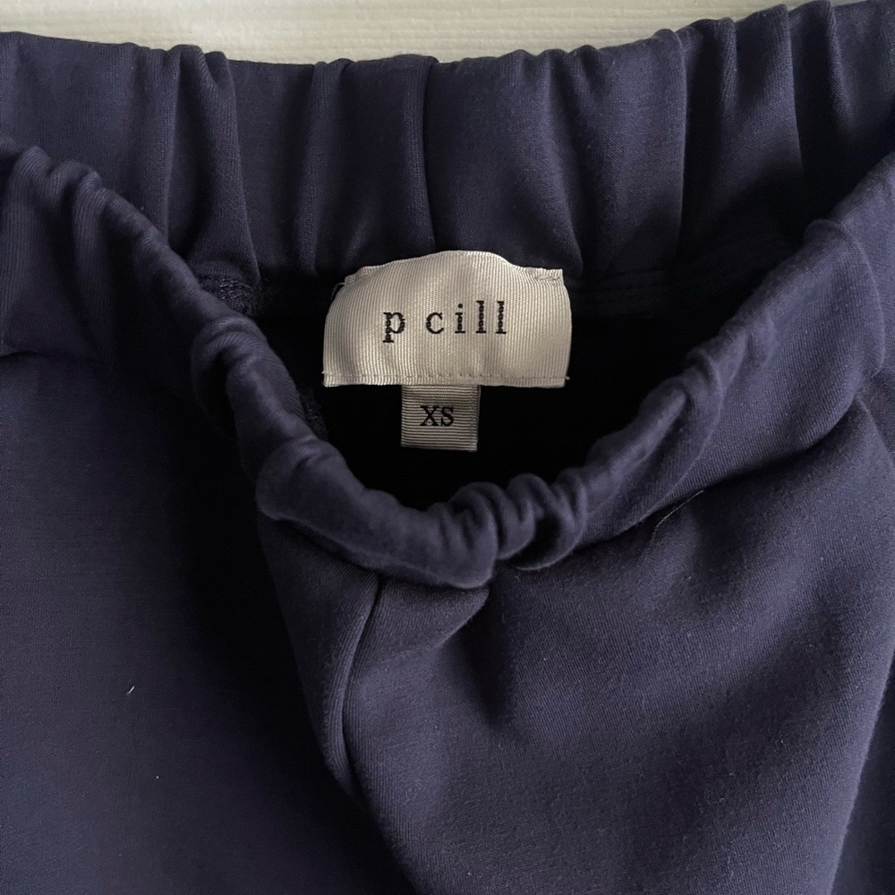 P Cill Navy Scuba Knit Charlotte Top Lula Side Stripe Wide Leg Pants Set XS - Picture 10 of 10